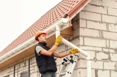Pose et remplacement de gouttières à Sautel